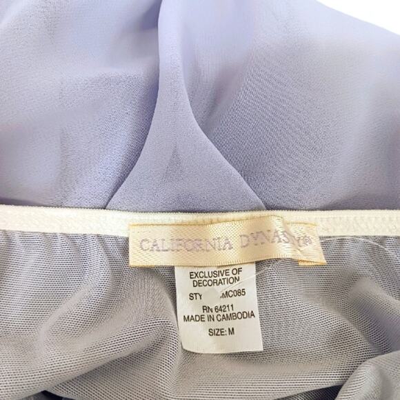 California Dynasty Babydoll Lingerie Set M Scalloped POWDER BLUE Padded Push-up - Picture 12 of 16